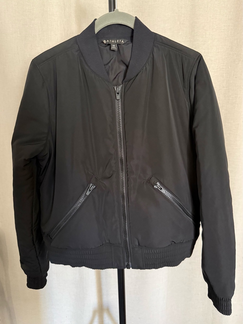 Athleta Women’s Black Bomber Jacket, XS